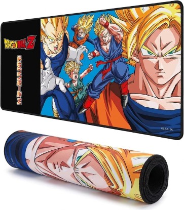 Picture of Dragon Ball Z Large Gaming Mouse Pad 31"x15" XL Computer Desk Mat, Anime | Dragon Ball Z anime gaming mouse pad, Oversized 31x15in smooth fabric top, stitched edges, non-slip rubber base.