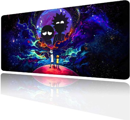 Picture of Large Gaming Mouse Pad Anime Night Sky Space Stars Custom Desk Pad,Mousepad with Non-Slip Rubber Base and Stitched Edges Mouse Mat,Portable Desk Mat for Office,Computer Work,Game,31.5X15.7