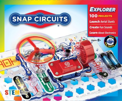 Picture of Snap Circuits Jr. SC-100 Electronics Exploration Kit, Over 100 Projects, Full Color Project Manual, 28 Parts, STEM Educational Toy for Kids 8 +