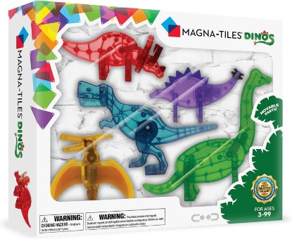 Picture of MAGNA-TILES Dinos 5-Piece Magnetic Construction Set, The ORIGINAL Magnetic Building Brand