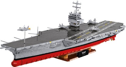 Picture of COBI TOP Gun™ Aircraft Carrier, 1:300 Scale, 6,130 Pieces | Pad-printed details, elevating decks, movable elevators, mini fighter jets, display stand, made in the EU, ages 14+