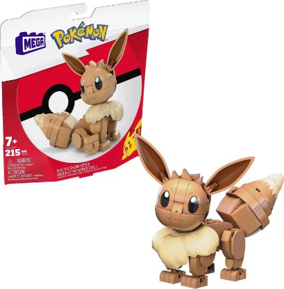 Picture of MEGA Pokémon Building Toys Set Build & Show Eevee with 215 Pieces, Articulated and Poseable, 4 Inches Tall, for Kids