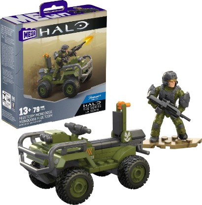 Picture of MEGA Halo The Series ATV Building Toys Set, FLEETCOM Mongoose Vehicle with 79 Pieces, 1 Poseable Articulation Figure, Green, Kids or Adults