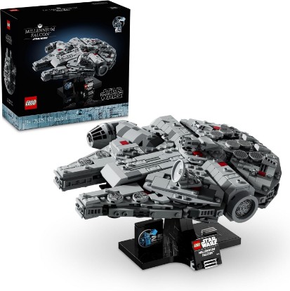 Picture of LEGO Star Wars Millennium Falcon 25th Anniversary Collectible - DIY Building Set for Adults, Men & Women, Ages 18+ - A New Hope Model with Display Stand - Star Wars Gift - 75375 | Lego Star Wars Lego 921 Pieces - Millennium Falcon A New Hope #75375