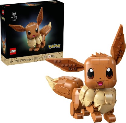 Picture of LEGO Pokémon Eevee - Collectible Building Set for Adults, Ages 18+ - Posable Pokémon Figure for Display - Desk, Bookshelf or Home Office Decor - Gift for Men & Women - 72151
