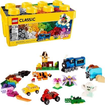 Picture of LEGO Classic Medium Creative Brick Box 10696 | Building Toys for Boys & Girls, Ages 4-99, Develops Fine Motor Skills, W/ Storage Bin, 484 Pieces, Gift for Birthdays