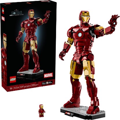 Picture of LEGO Marvel Iron Man Mark 3 Collectors’ Edition Building Set - Poseable Super Hero Construction Kit W/Mark 3 Minifigure for Adults, Ages 18+ - Collectible Gift Idea for Birthdays - 76344