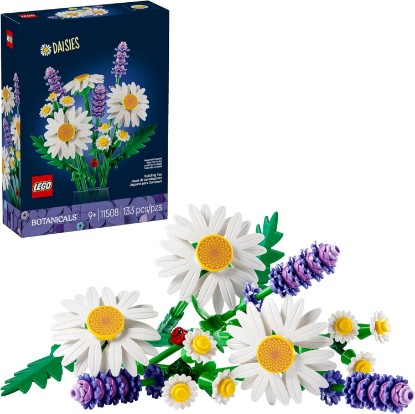 Picture of LEGO Botanicals Daisies Building Toy - Artificial Flowers Crafting Kit for Girls & Boys, Ages 9+ - Kids Room Decor for Book Shelf or Desk - Gift Idea for Birthdays - 11508