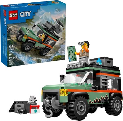 Picture of LEGO City Off-Road 4x4 Mountain Truck Toy - Building Toy Set for Kids, Boys and Girls, Ages 6+ - Fun Gift Idea for Birthdays and Holidays - with Adventurer Minifigure and Accessories - 60447