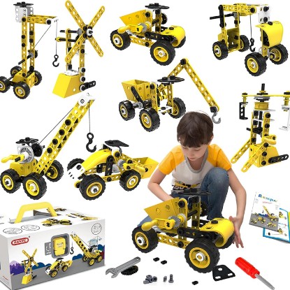 Picture of choopheme 10 in 1 Stem Toys for 5 6 7 8 9+ Year Old Building Block Kit Stem Activities Projects Boy Toys Age 4-8 5-7 6-8 8-10 Creative Set Educational Engineering Excavator Construction Birthday | Stem Activities Projects 4-8 5-7 6-8 8-10 Creative Set Educational Engineering Excavator Construction Christmas Gift