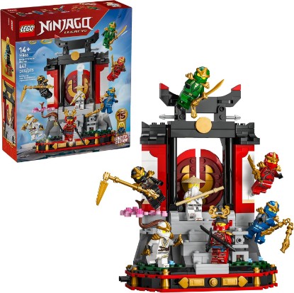 Picture of LEGO NINJAGO Ninja Character Display 15th Anniversary Building Toy for Kids, Ages 14+ - Ninja Playset W/Elemental Master of Lightning + 7 Minifigures - Gift Idea for Teen Boys & Girls - 71866
