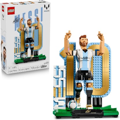 Picture of LEGO Editions Lionel Messi – Soccer Legend - Building Set for Boys & Girls, Ages 12+ - Collectible Soccer Gift with Plaque - Kids Bedroom or Shelf Decor - 43015