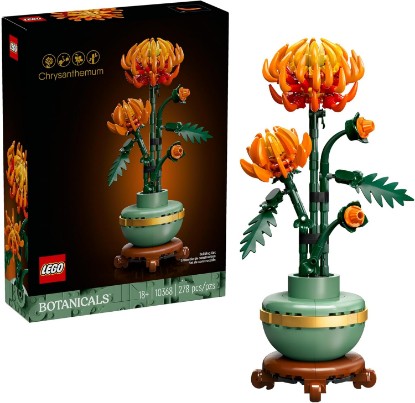 Picture of LEGO Botanicals Chrysanthemum Building Set for Adults Ages 18+ - Artificial Flower for Dinner Table Centerpieces & Decoration - Gift for Birthdays - 10368