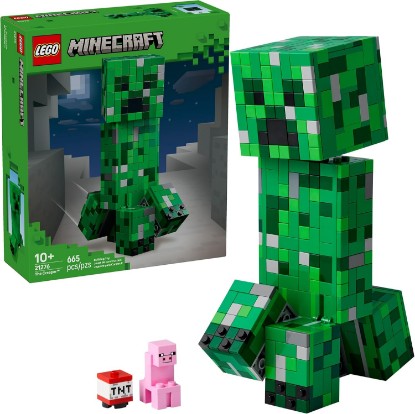 Picture of LEGO Minecraft The Creeper Kids Building Toy - Minecraft Toy for Boys & Girls, Ages 10+ - Room Decor for Gamers w/ 1st Version Creeper Minifigure - Gift for Birthdays - 21276