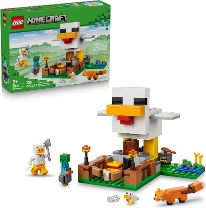 Picture of LEGO Minecraft Chicken Farm Building Toy for Kids - Video Game Playset & Figures for Boys & Girls, Ages 7+ - Gift for Birthdays - 21585