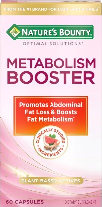 Picture of Nature's Bounty Optimal Solutions Metabolism Booster Supplement, 60 Count | Boosts Fat Metabolism, Promotes Abdominal Fat Loss, With Citrus Extracts and Black Ginger