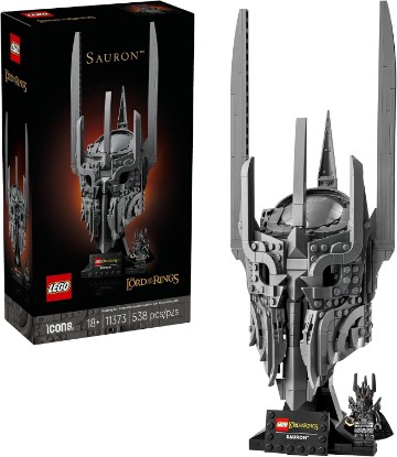 Picture of LEGO Icons The Lord of The Rings: Sauron's Helmet - Building Set for Adults, Ages 18+ - Bedroom, Home Office, Book Shelf Decor - W/Sauron Minifigure - Gift for Birthdays - 11373