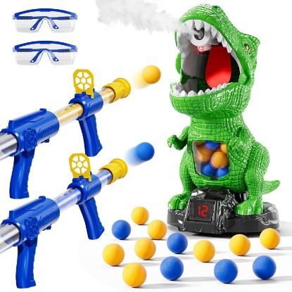 Picture of NIPLOOOW Dinosaur Shooting Toys for Kids 3-5 Years, Movable Target Shooting Games with 2 Air Pump Launcher, Interactive Competition Game Gift for Boys and Girls Ages 3 4 5 6 7 8 Years Old