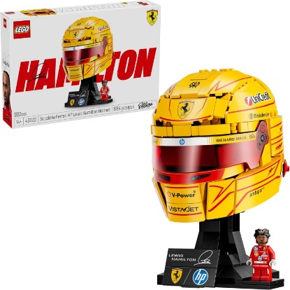 Picture of LEGO Editions Scuderia Ferrari HP Lewis Hamilton Helmet - Building Set for Teens, Ages 14+ - Collectible F1 Display - Bedroom or Home Office Decor - Gift for Racing Fans - 43022