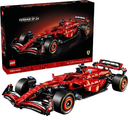 Picture of LEGO Technic Ferrari SF-24 F1 Model Car Kit - Building Set for Adults, Ages 18+ with Realistic Features - Ferrari DIY Craft for Display - Gift Idea for F1 Fans - 42207