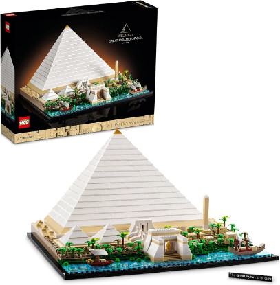 Picture of LEGO Architecture Great Pyramid of Giza Set 21058, Home Décor Model Building Kit, Creative DIY Activity, Famous Landmarks Collection