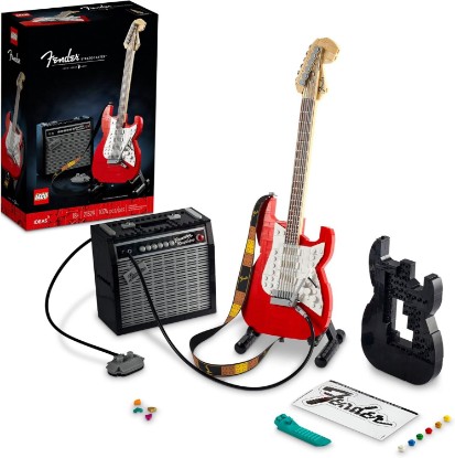 Picture of LEGO Ideas Fender Stratocaster 21329 DIY Guitar Model Building Set for Music Lovers, Complete with 65 Princeton Reverb Amplifier & Authentic Accessories, Perfect Way to Rock Gift Giving
