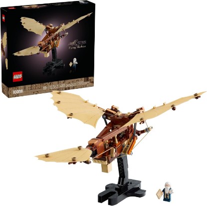 Picture of LEGO Icons Leonardo da Vinci's Flying Machine DIY Kit - Ornithopter Building Set for Adults, Ages 18+ - Craft for Home or Office Decor with Display Stand - Gift Idea - 10363