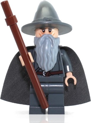 Picture of LEGO The Lord of the Rings Minifigure: Gandalf the Gray Wizard (with Staff)