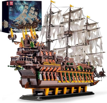 Picture of Mould King Large Pirates Ship Model Building Blocks Kits, MOC Dutchman Building Block Pirate Ship Construction Set to Build, Toys Gift for Age 14+/Adult Collections Enthusiasts (4364+Pieces)