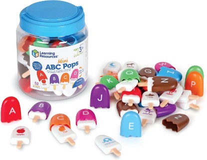 Picture of Learning Resources Mini ABC Pops – Alphabet Toys, ABC Puzzle, Phonics Games for Toddlers, Fine Motor Toys, Play Food Set, Preschool Activities, Sensory Bin Letters, Gifts for Kids
