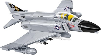 Picture of COBI Armed Forces F-4 Phantom II Aircraft Carrier Building Set, 703 Pieces | Printed (pad printed), cockpit for opening, USS Midway model, base, plaque, components from the EU, from 8 years
