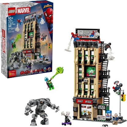 Picture of LEGO Marvel Spider-Man vs. Mysterio: The Daily Bugle Building Toy - Pretend Play Set with 7 Minifigures & Rhino Mech - Super Hero Toy for Boys & Girls, Ages 10+ - Gift Idea for Birthdays - 76342