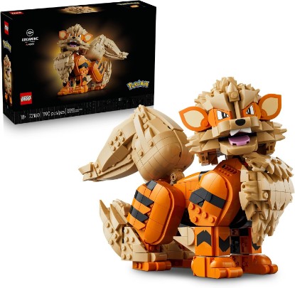 Picture of LEGO Pokémon Arcanine 72160 | Collectible Building Set for Adults, Ages 18+, Posable Pokémon Model Kit for Display, Bedroom, Desk or Book Shelf Decor