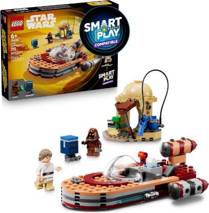 Picture of LEGO Star Wars SMART Play: Luke’s Landspeeder - Building Toy for Action Play - Compatible Set with a SMART Tag and 2 Minifigures - Gift for Boys, Girls and Kids Ages 6+ - 75420