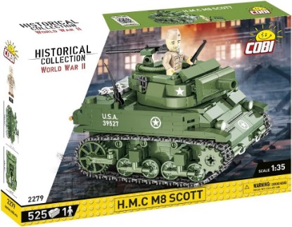 Picture of COBI Historical Collection World War II H.M.C M8 Scott Tank Building Set, 525 Pieces