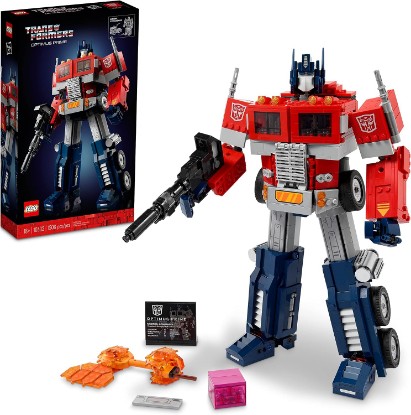 Picture of LEGO Icons Optimus Prime 10302 Transformers Figure Set, Collectible Transforming 2-in-1 Robot and Truck Model Building Kit for Adults, Perfect for Display or Play