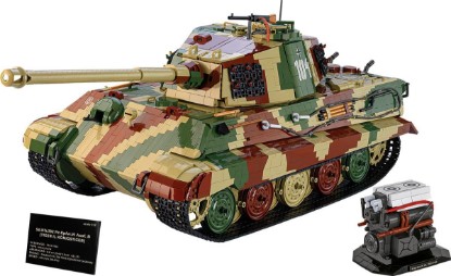 Picture of COBI Tiger II Königstiger, The Tank Museum, 1:12 Scale, 11,170 Pieces | Pad-printed details, The Tank Museum license, Working tracks, Rotating turret, Removable engine, Display plaque, Ages 12+