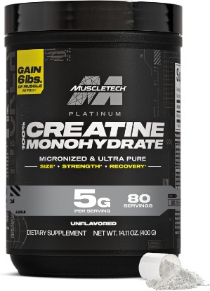 Picture of MuscleTech Creatine Monohydrate Powder, Platinum Pure (80 Servings) | Unflavored Micronized Creatine for Men & Women - Workout Supplements for Performance & Muscle Recovery - Packaging May Vary