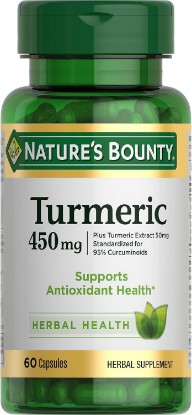 Picture of Nature's Bounty Turmeric Capsules, 450mg, 60 Count | Herbal Supplement with Plant-Based Antioxidants