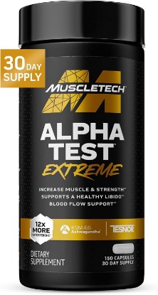 Picture of MuscleTech Testosterone Booster for Men, AlphaTest (150 Capsules) | Workout Testosterone Supplement for Men - Sports Nutrition Testosterone Booster for Endurance, Strength, & Muscle Builder