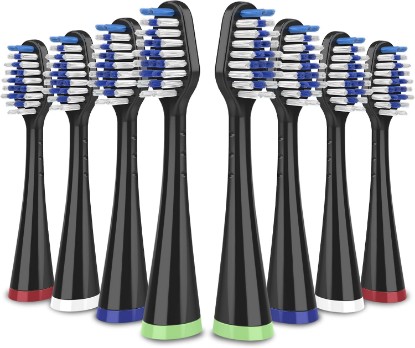 Picture of Replacement Toothbrush Heads for Waterpik Complete Care 5.0/9.0 (CC-01/WP-862), STRB-8WB, (8-Pack, Black)