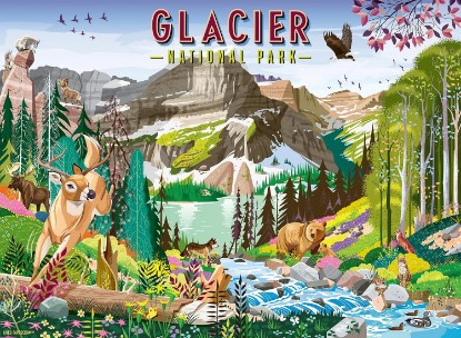 Picture of Ravensburger Glacier National Park 500 Piece Puzzle for Adults The Forest Stewardship Council