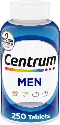Picture of Centrum Multivitamin for Men, Multivitamin/Multimineral Supplement with Vitamin D3, B Vitamins and Antioxidants, Gluten Free, Non-GMO Ingredients -Tablet 200 Count | Contains Vitamin D3, B Vitamins and Antioxidants, Gluten Free, Non-GMO Ingredients, GLP-1 Support GreenCircle Certified: Certified Environmental Facts Label