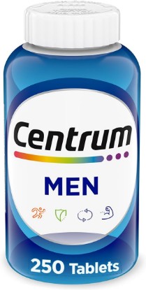 Picture of Centrum Multivitamin for Men, Multivitamin/Multimineral Supplement with Vitamin D3, B Vitamins and Antioxidants, Gluten Free, Non-GMO Ingredients - 250 Count | Contains Vitamin D3, B Vitamins and Antioxidants, Gluten Free, Non-GMO Ingredients, GLP-1 Support GreenCircle Certified: Certified Environmental Facts Label