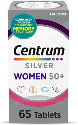 Picture of Centrum Silver Women's Multivitamin for Women 50 and Over, 65 Tablets | Contains Vitamin D3, B Vitamins, Calcium, and Antioxidants, Non-GMO Ingredients, Supports Memory and Cognition, GLP-1 Support