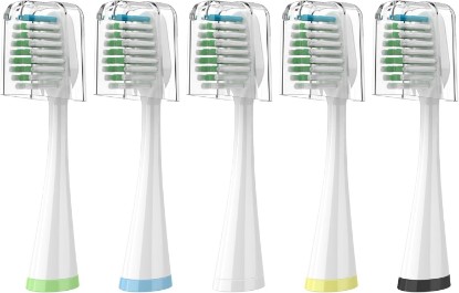 Picture of Replacement Toothbrush Heads for Waterpik Complete Care 5.0/9.0, 5 Count | Reminder Bristles, End-Rounded Bristles, Plaque Remove