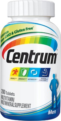 Picture of Centrum Multivitamin for Men, Multivitamin/Multimineral Supplement with Vitamin D3, B Vitamins and Antioxidants, Gluten Free, Non-GMO Ingredients, Tablet, 200 Count