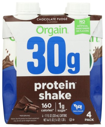 Picture of Orgain Chocolate Fudge Protein Shake 4pk, 11 FZ