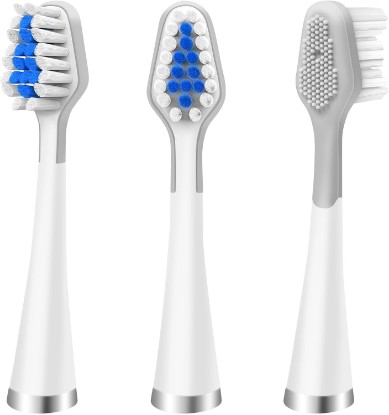 Picture of Toothbrush Replacement Heads for Watepik Complete Care 5.0/9.0 | Compatible with CC-01/WP-861 with Tongue Scraper, STRB-3WW，White, Pack of 4