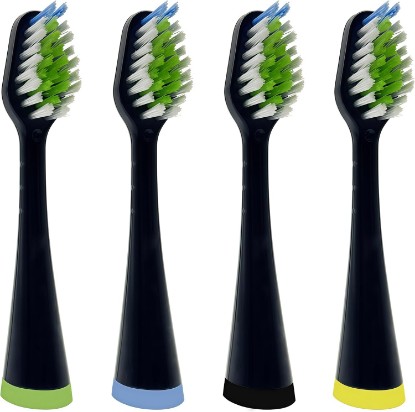 Picture of Replacement Toothbrush Heads for Waterpik Complete Care 5.0 WP-862 & CC-01 | 4 Pack,Black,With Caps,Compatible with Waterpik Complete Care 5.0(WP-862,WP-872,WP-877,WP-882,WP-892)& 9.0(CC-01CD012-2)